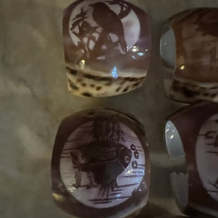 Carved Sea Shell Napkin Rings (5)