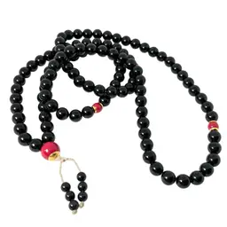 Vintage Black & Red Bead Mala Necklace. Handmade by me 🫶. Double up to make a bracelet! Reinvented necklace from vintage plastic beads.