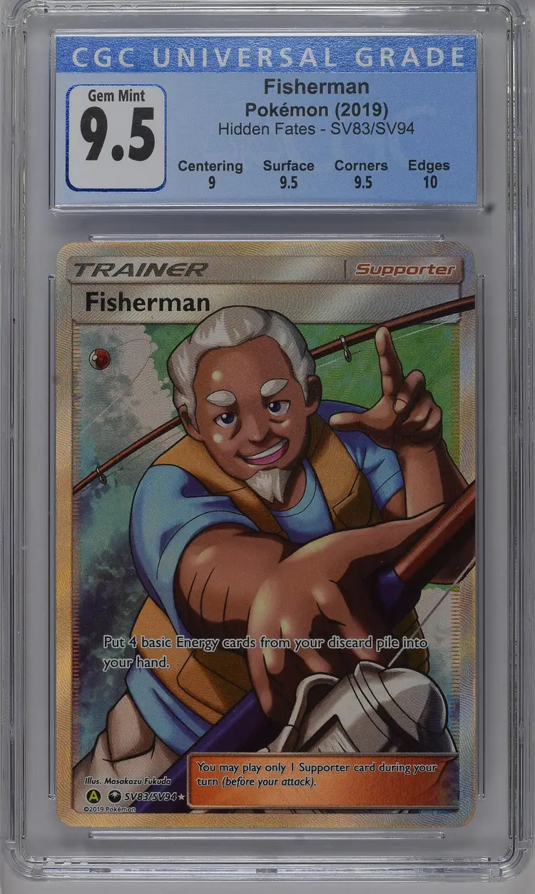 Fisherman Hidden Fates SV83/SV94 CGC 9.5 Pokemon 2019 English