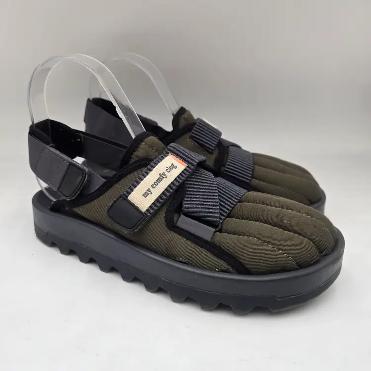 Zara Womens My Comfort Clogs Green Puffer European Clip Ons Size 36-37 US 6.5