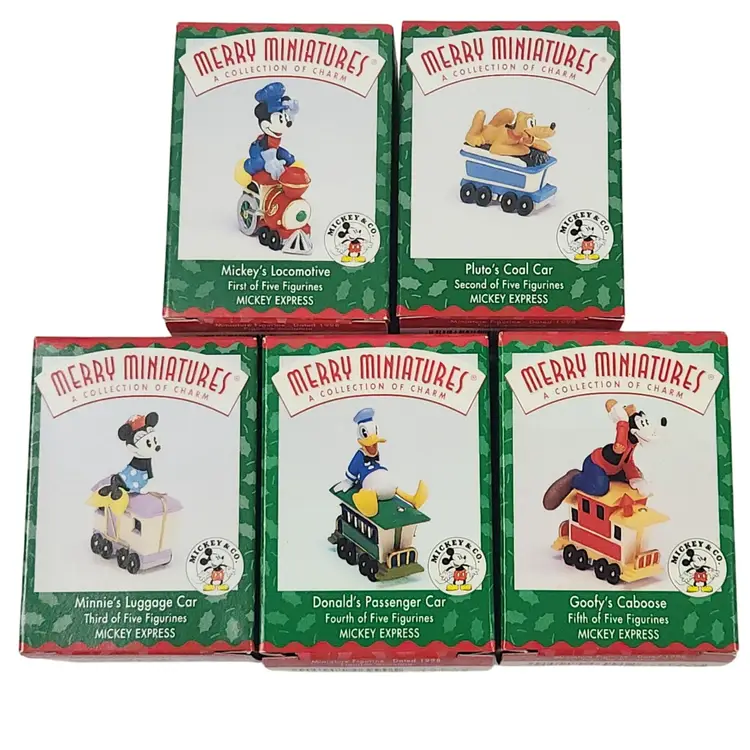 1998 Hallmark Merry Miniatures Mickey Express Set of 5  Figurines