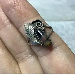 Vintage Sterling Silver Native American Ring Fire Agate Sz 6.5