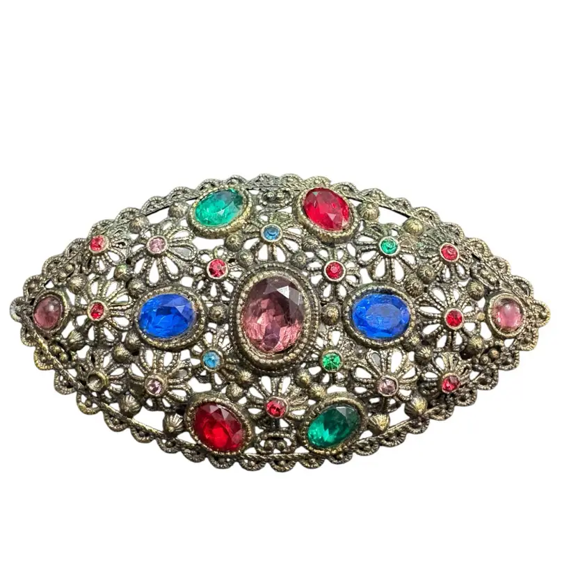 New England Glass Works Art Deco Revival Brooch