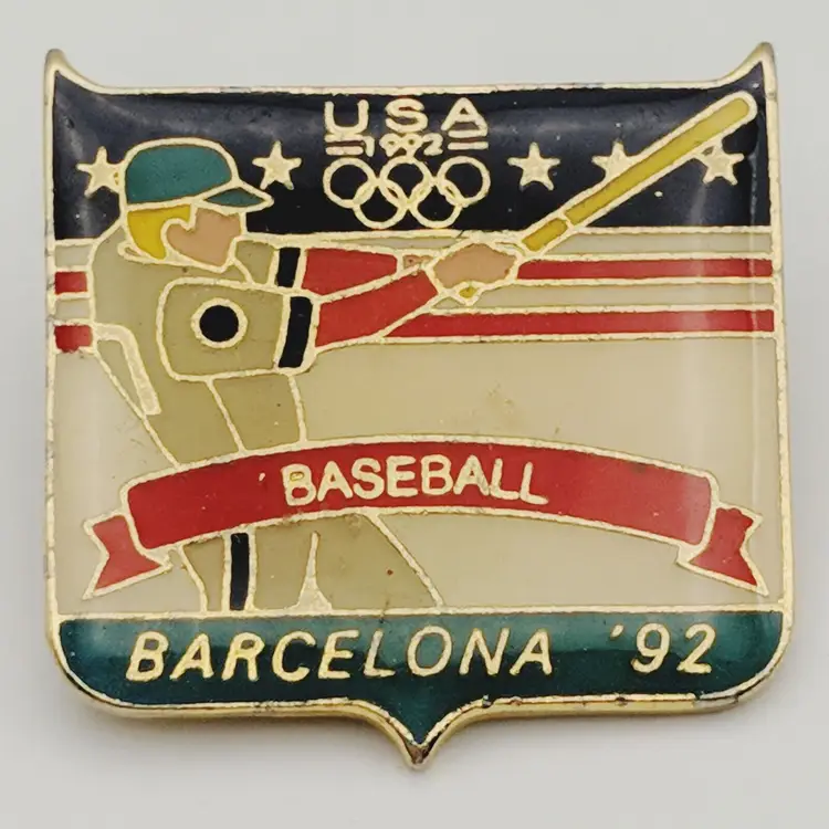 USA Barcelona Spain Baseball Olympics 1992 Hat Lapel Backpack Blazer Pin Gift