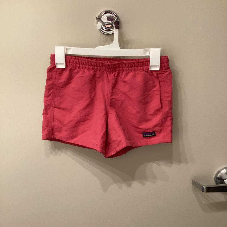 Patagonia Baggies Shorts Girl’s Large Size 12 Pink Coral 4” Inseam Unlined New
