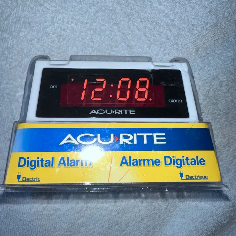 NIP Sealed Acurite Digital LED Alarm Clock White Electric Model 66703
