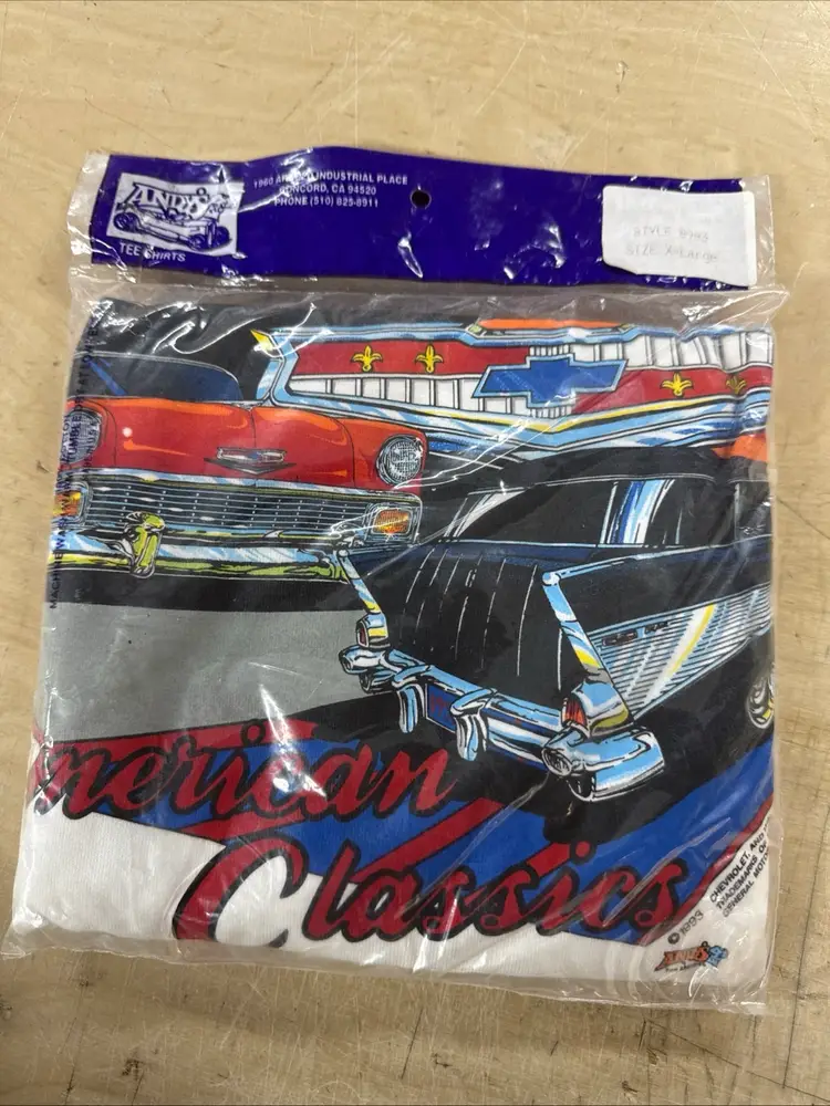 1993 ANDYS Shoebox Chevy Nomad Tee Shirt XL USA Made Single Stitch NOS