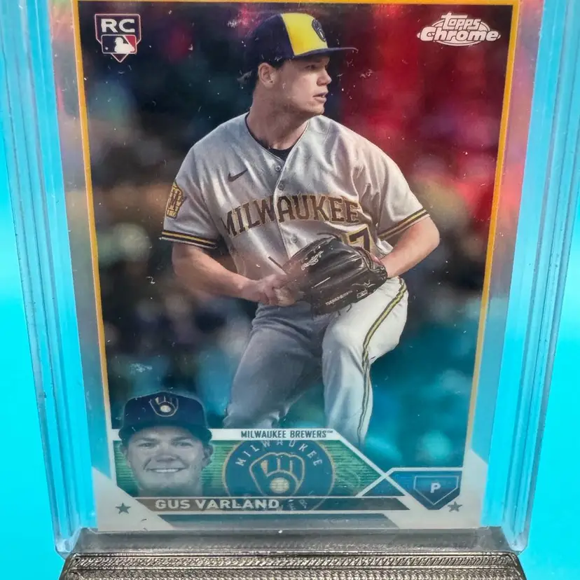 Gus Varland Topps Chrome Refractor RC Milwaukee Brewers