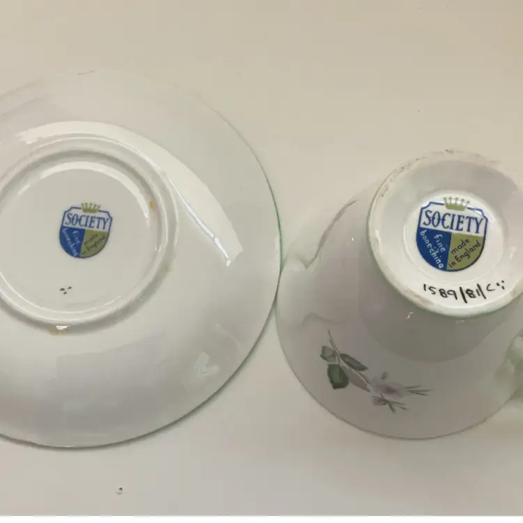 Society White & Green Teacup