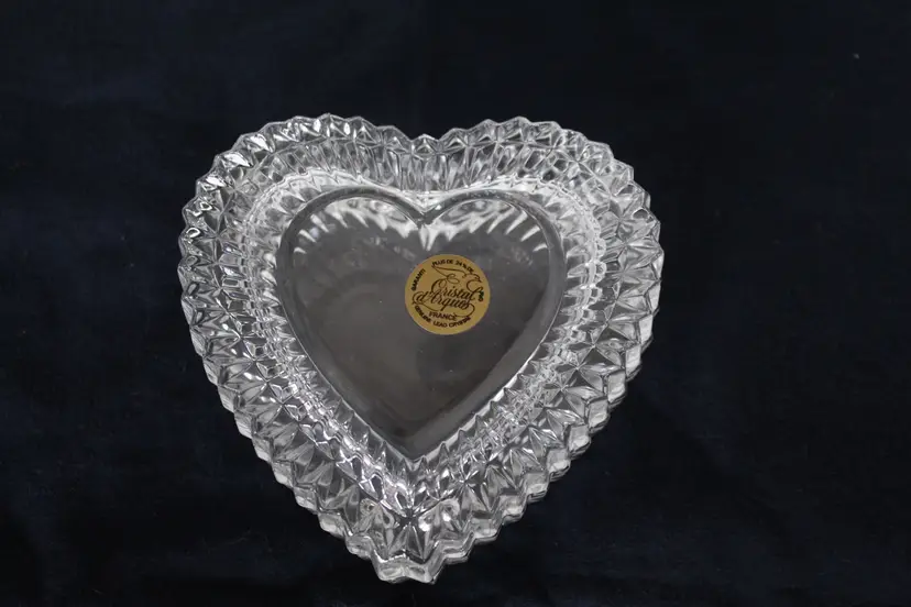 Vintage Cristal d'Arques “Couer” Heart-Shaped 24% Lead Crystal Trinket Dish