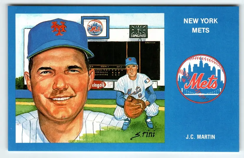 1969 NY Mets Baseball Postcard Susan Rini J.C Martin Unused Limited Edition