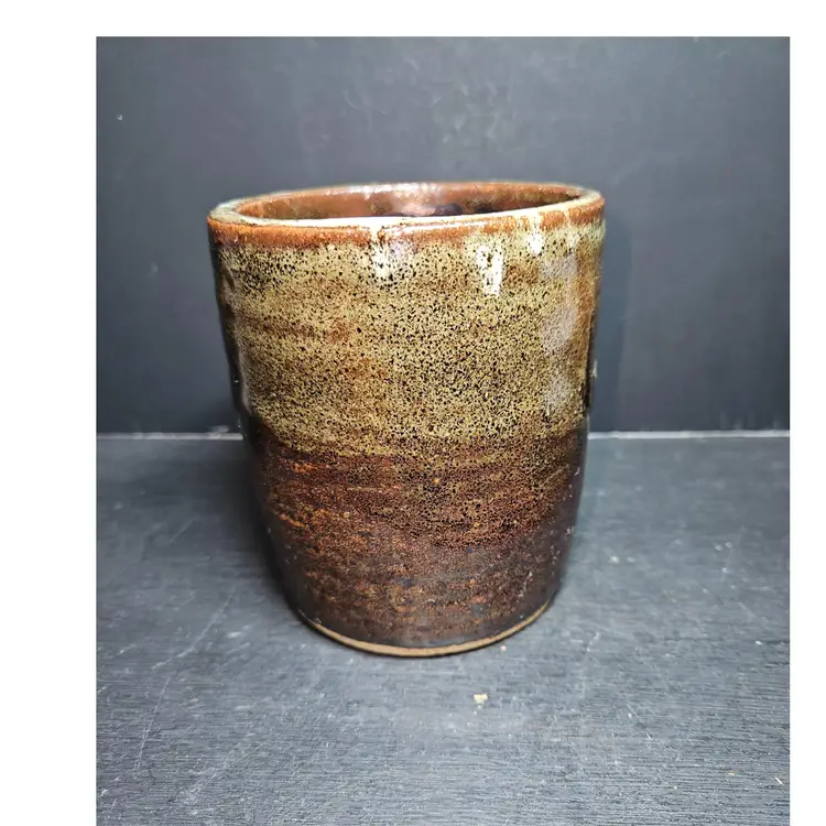 Art Pottery vase, brown metallic glaze