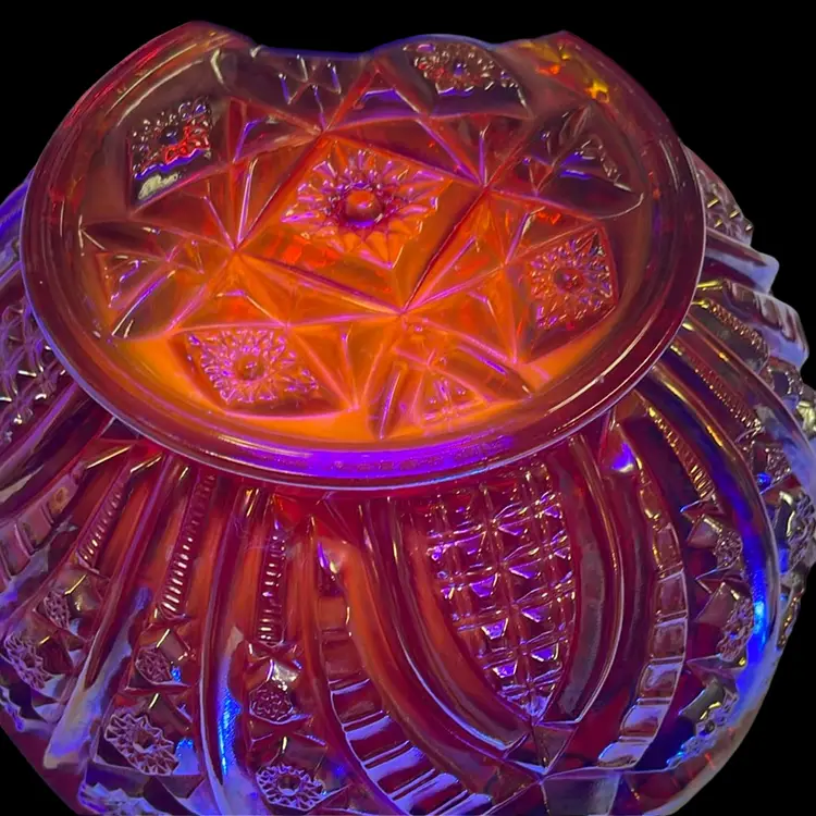 0527 Amberina Indiana Carnival Large Bowl