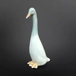 Vintage Crowning Touch Satin Long Neck Goose Porcelain Figurine Japan 4 1/2”