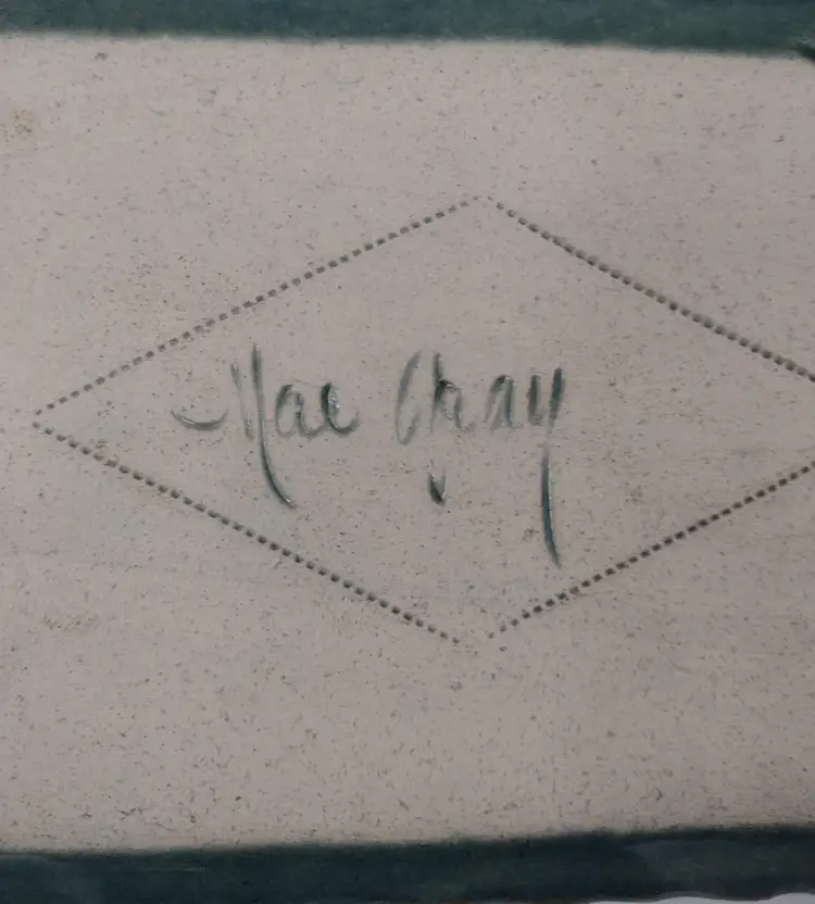 Handmade Mae Gray Studio Art Pottery Botanical Plate Tray