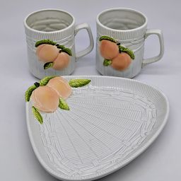 Vtg George Briard Ceramic Tea Cups and Desert Plate Set
