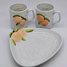 Vtg George Briard Ceramic Tea Cups and Desert Plate Set