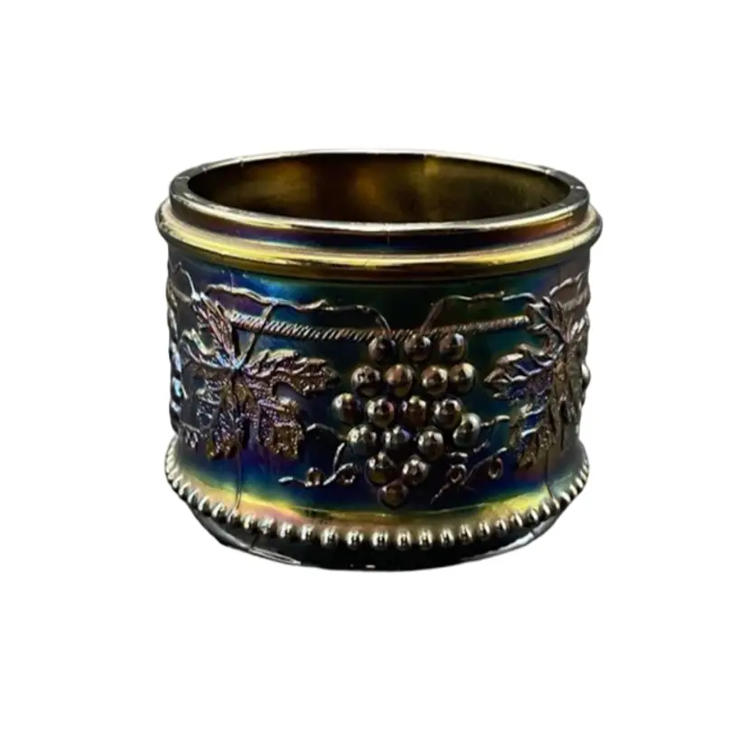 Antique Northwood Red Amethyst Carnival Glass Jar Grape & Cable Fruit Planter