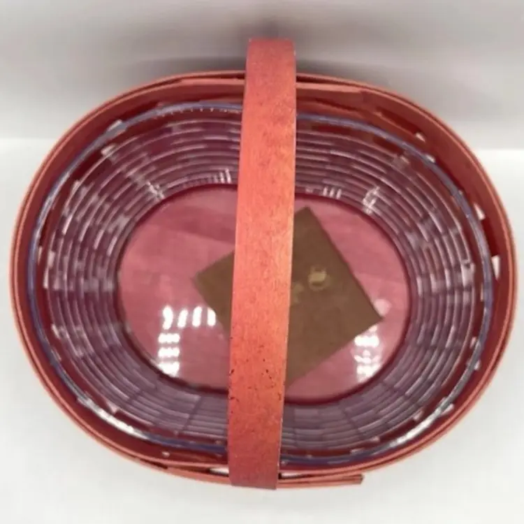 Longaberger Oval Spring Handmade Pink w/ Handle & Protector Insert *READ