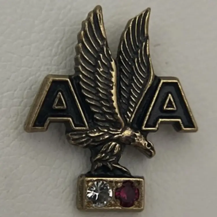 Vintage American Airlines Lapel Pin 15 Year Service One Diamond One Ruby