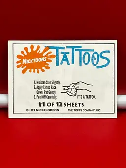 1993 Nicktoons Tattoos Topps Sheet 1 of 12