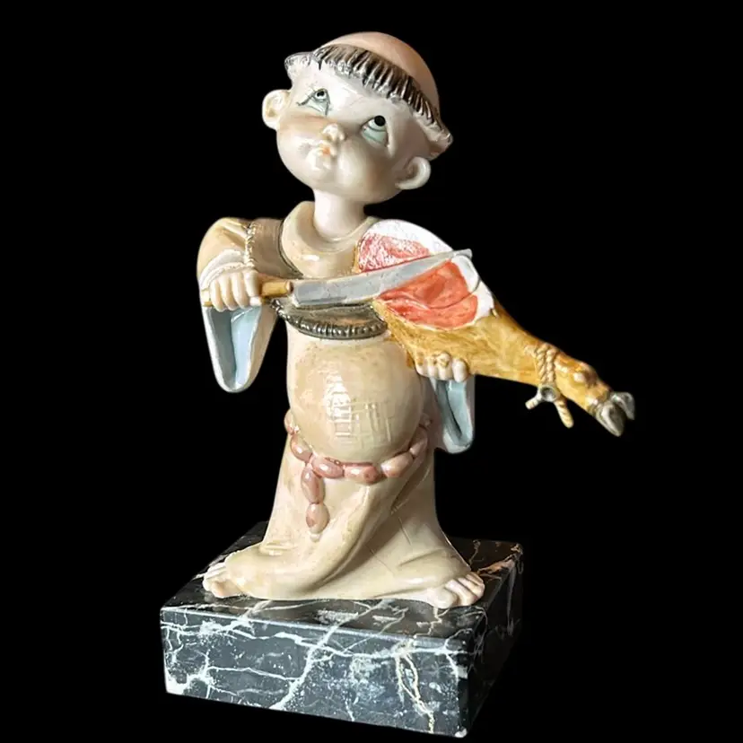 Monk/Friar Butcher - DeFose Italy 830 - Genuine Carrara Marble - Made In Italy - Handpainted