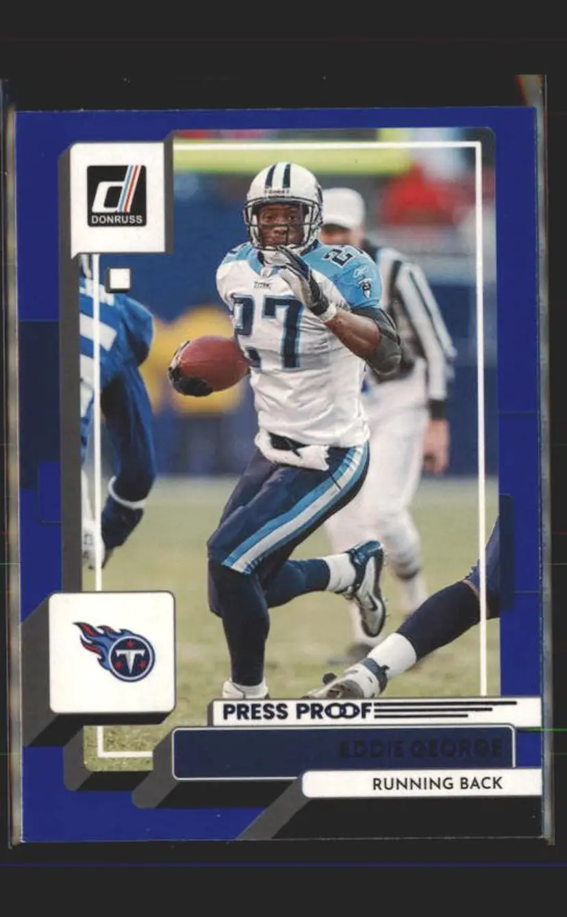 2022 Donruss #75 Eddie George Blue Press Proof - (139) - Tennessee Titans