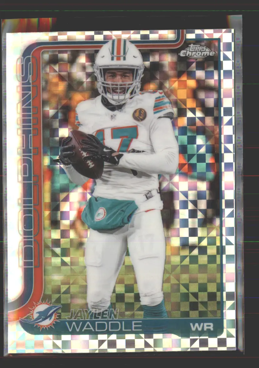 Jaylen Waddle 2025 Topps Chrome X-Fractor #186 - (142) - Miami Dolphins