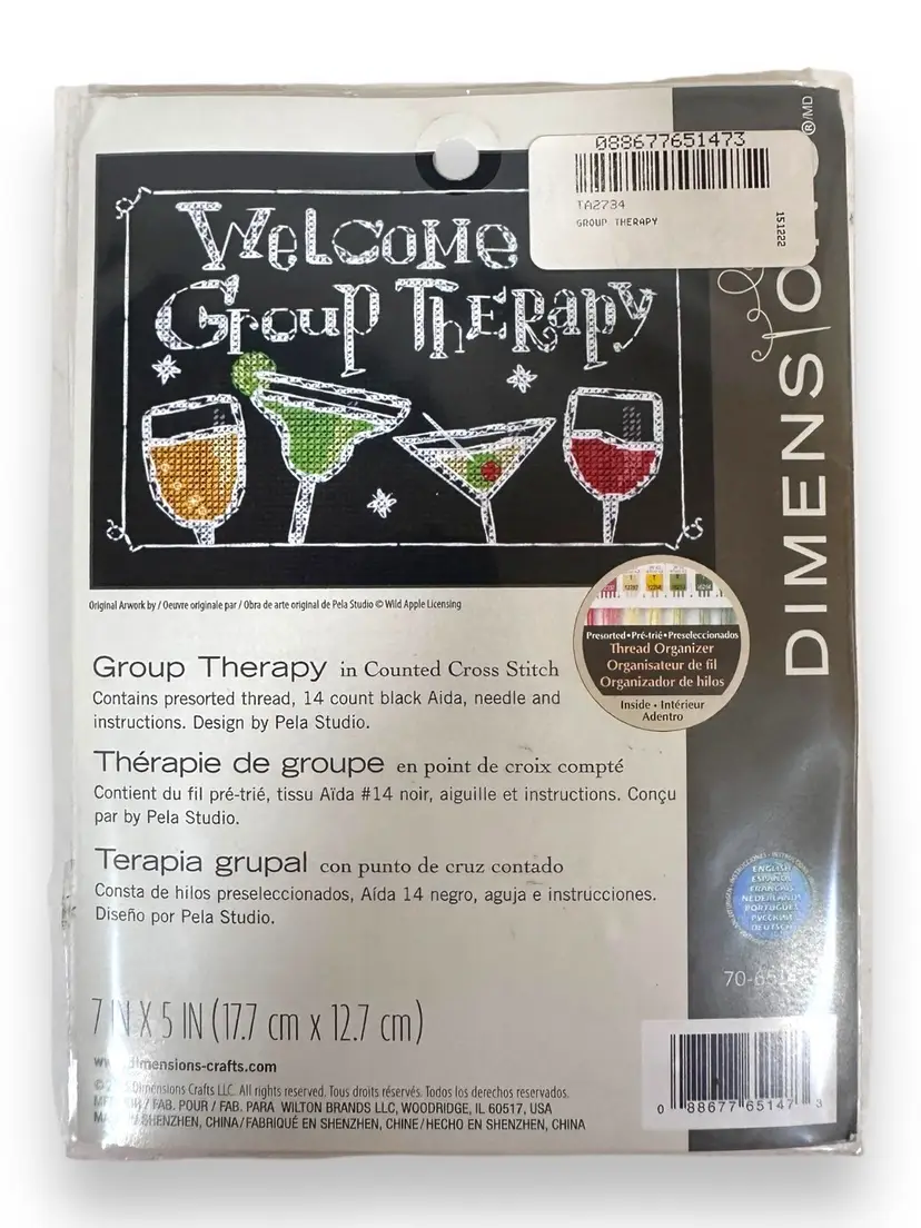 Cross Stitch Kit “ Welcome To Group Therapy “ Complete Kit