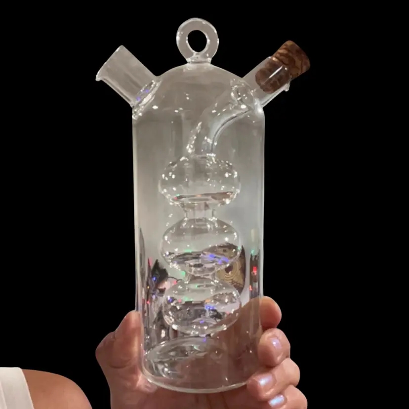 #16 Clear Glass Oil And Vinegar Vessel 7”