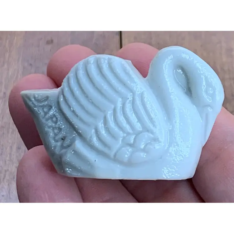 VTG Tiny Swan Toothpick Holder. White Ceramic