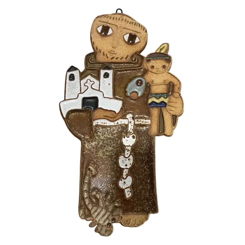 St. Andrew’s Abby Ceramics Saint Junípero Serra 8.5” Wall Plaque