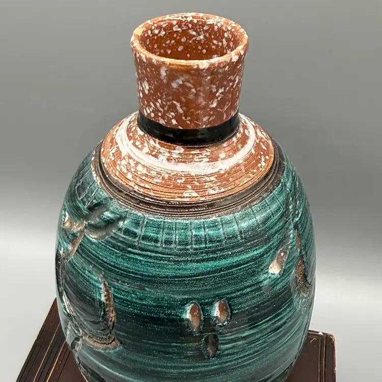 MCM Italian Rossini Originals Pottery Vase Lava Glaze