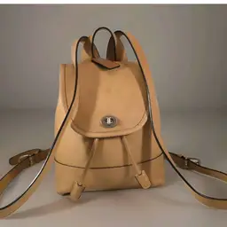 Coach Camel Tan Soft Leather Turnlock Daypack Mini Backpack Purse Bag