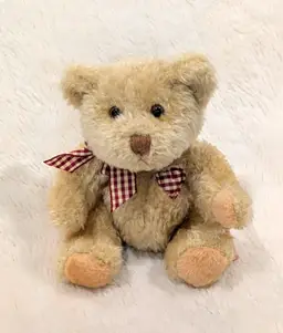Russ Berrie TRUE HEART Bear 1990s Vintage Stuffed Push Teddy Bear 5"