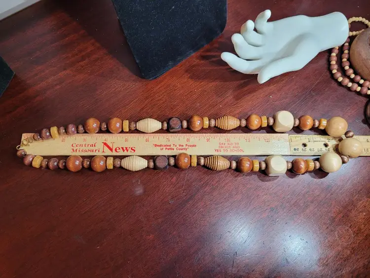 Costume LOT of Wooden Beaded necklaces and wood bracelet.