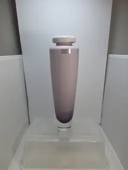 Sasaki Crystal Art Glass Ombre Pink Amethyst Rolled Lip 14" Vase