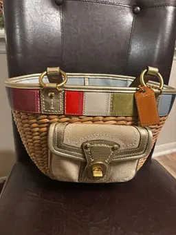 Coach Limited Edition Legacy Straw Basket Bag