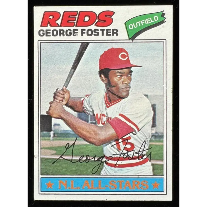 1977 TOPPS GEORGE FOSTER REDS NL ALL STARS BASEBALL CARD #347 ⚾