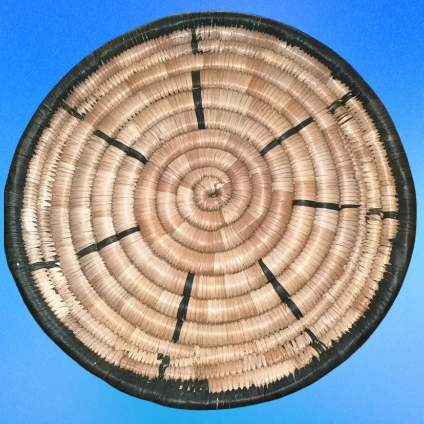 Native American Tightly Woven Grass Shallow Basket( Smaller)