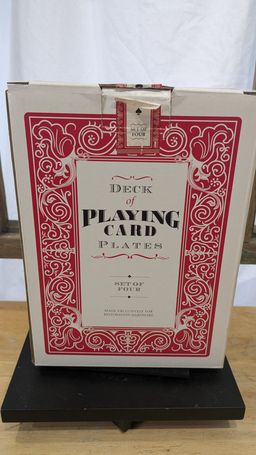 VTG 2004 RESTORATION HARDWARE DECK of PLAYING CARD PLATES, SET of FOUR