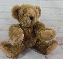 Vintage Vermont Teddy Bear 1992 20” Plush Jointed Poseable Bear Brown Tan Fluffy