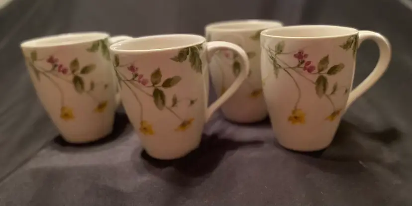 Beautiful Set of 4 Target Home Brand Floral Mugs EUC