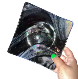 Dichroic Art Glass Dish Signed Andy