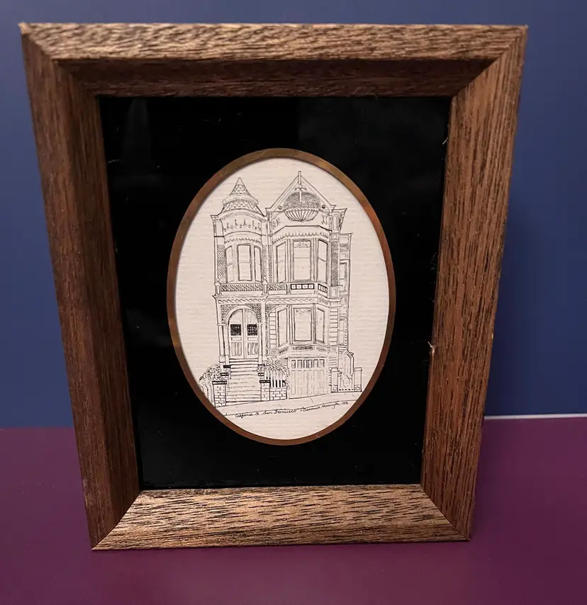 Vintage Diarmuid Harrington Artist Signed Print San Francisco 1976 Architecture
