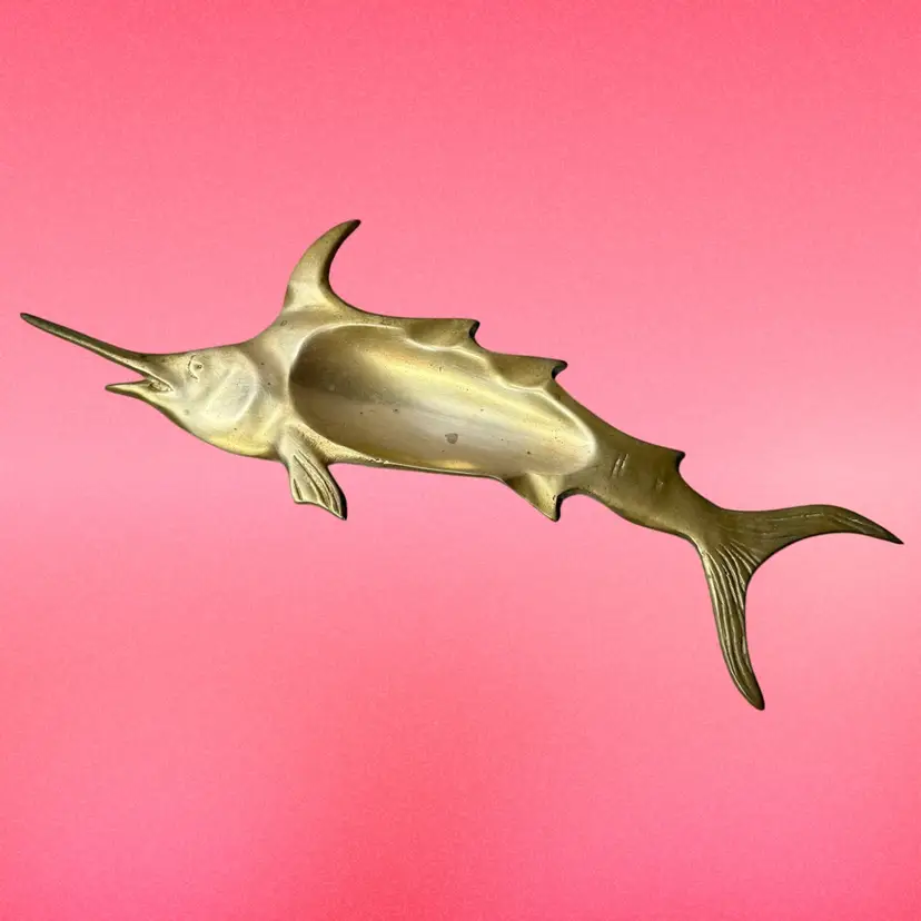 Brass Swordfish Ashtray - 2