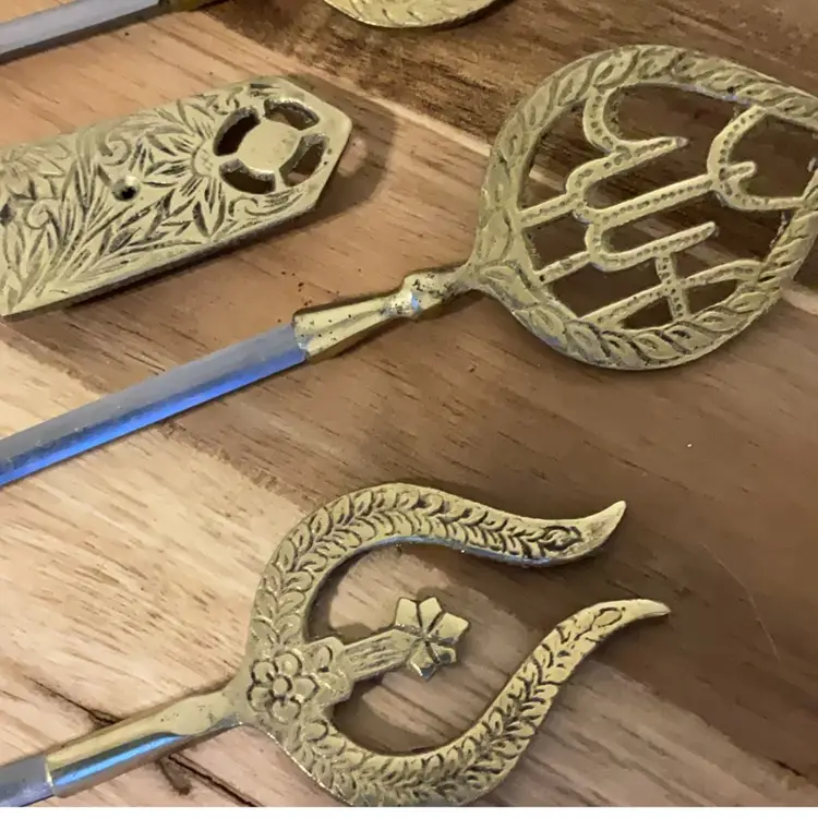 Brass Decorated End Kebab Skewers