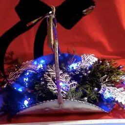 Vintage Lighted Aluminum Basket Christmas/Hanukkah  $15