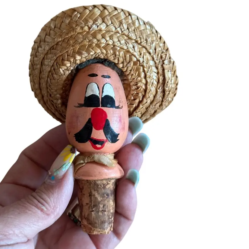 1940/50's Mexican Male Bottel Stopper with sombrero