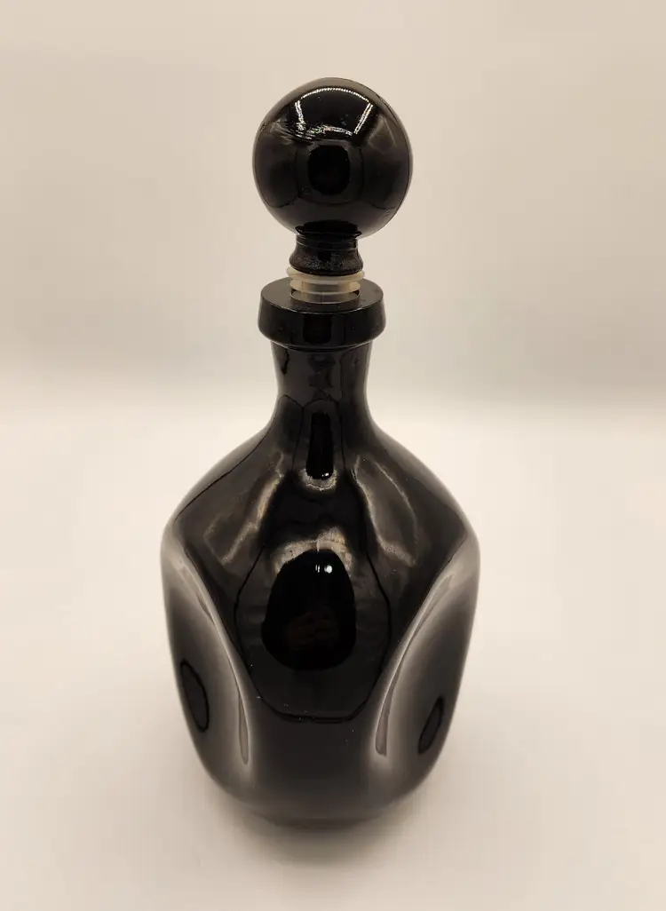 Black Pinched Glass Decanter